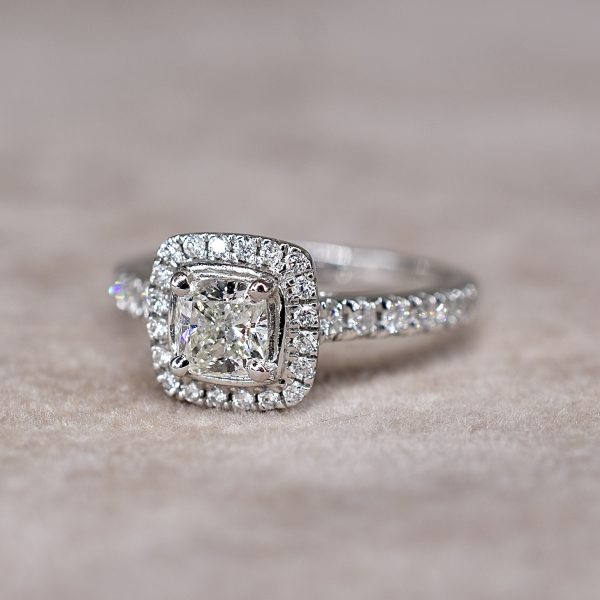 Cushion Cut Diamond Halo Ring