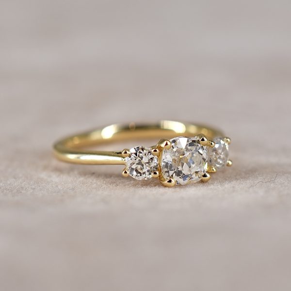Remounted Old Mine 0.75ct Diamond Trilogy