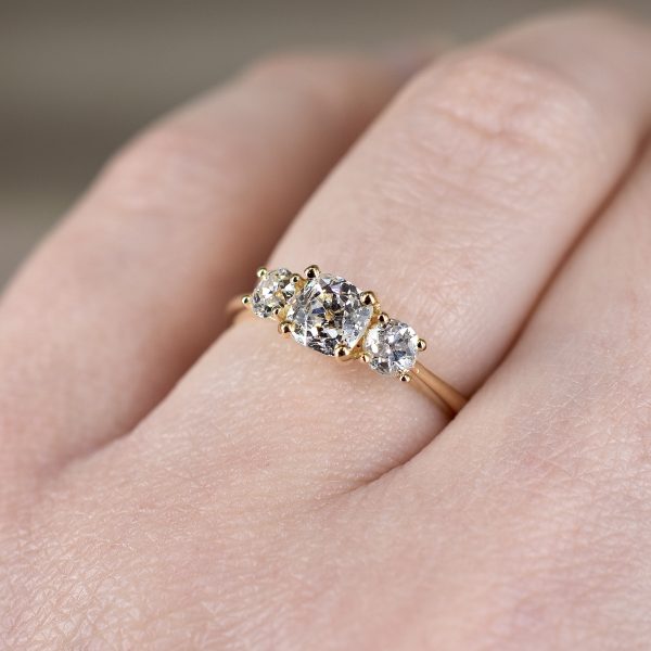 Remounted Old Mine 0.75ct Diamond Trilogy