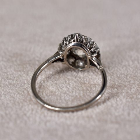 Antique Old Mine Cut Diamond Cluster Ring