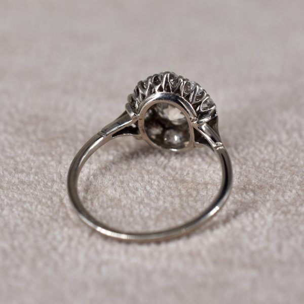 Antique Old Mine Cut Diamond Cluster Ring