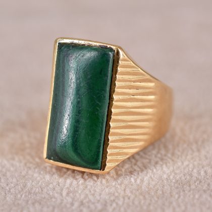 Vintage Malachite Signet Ring