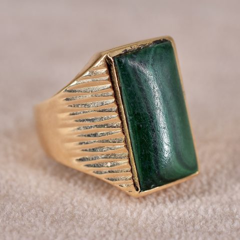 Vintage Malachite Signet Ring