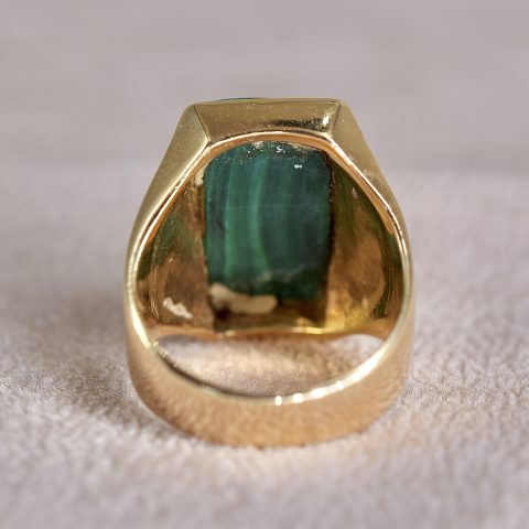 Vintage Malachite Signet Ring