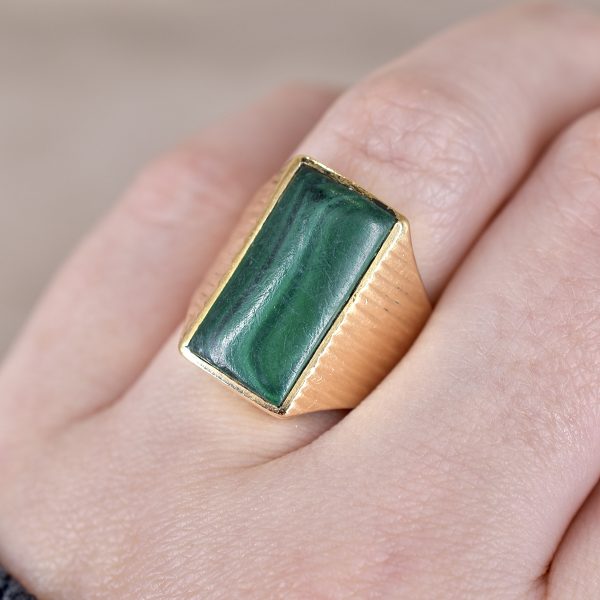 Vintage Malachite Signet Ring