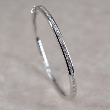 Channel Set Diamond Bangle