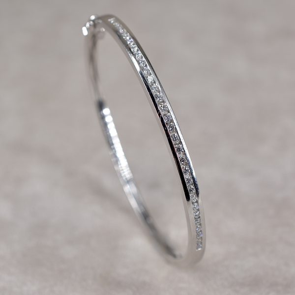Channel Set Diamond Bangle