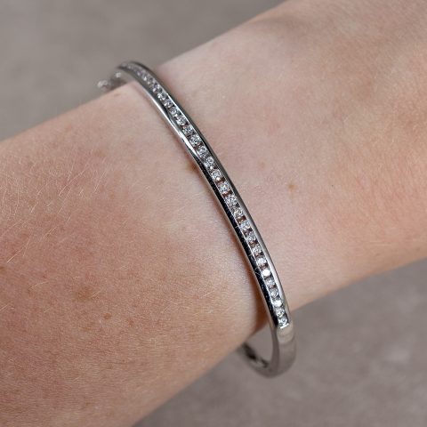 Channel Set Diamond Bangle