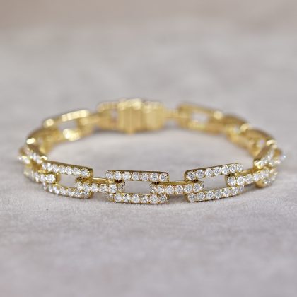Diamond Paperclip Bracelet