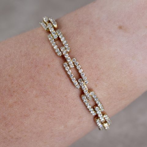 Diamond Paperclip Bracelet