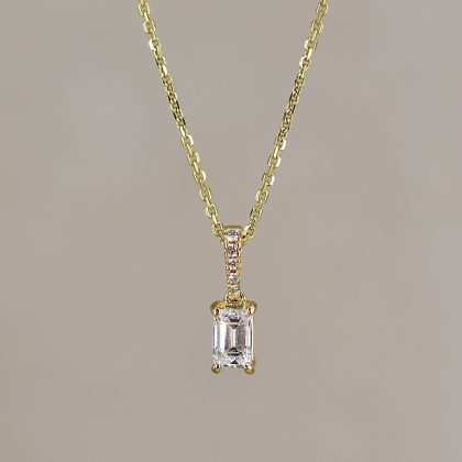 Emerald Cut 0.20ct Diamond Necklace