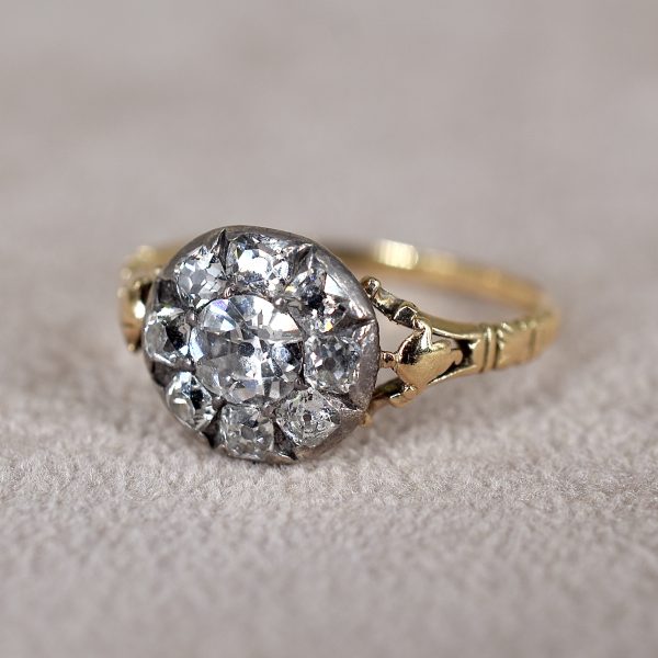 Georgian Old Mine Diamond Cluster Ring