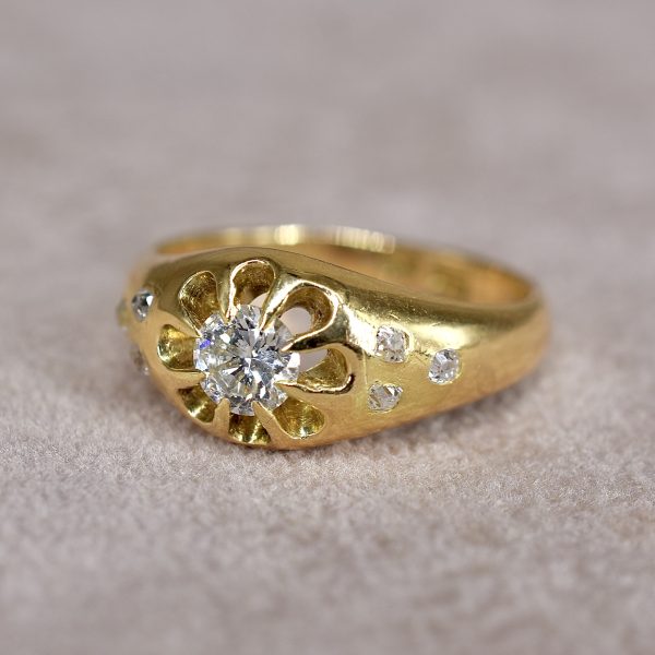 Vintage Gypsy Set 0.55ct Diamond Ring