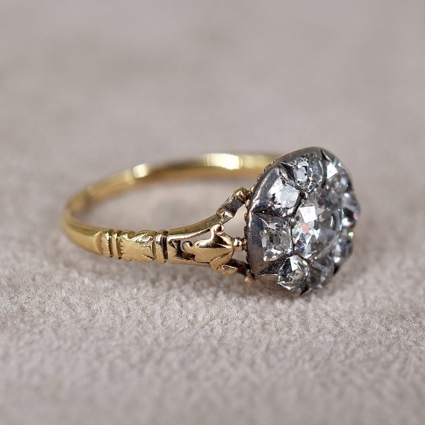 Georgian Old Mine Diamond Cluster Ring