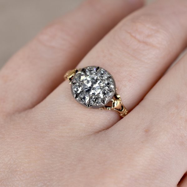 Georgian Old Mine Diamond Cluster Ring