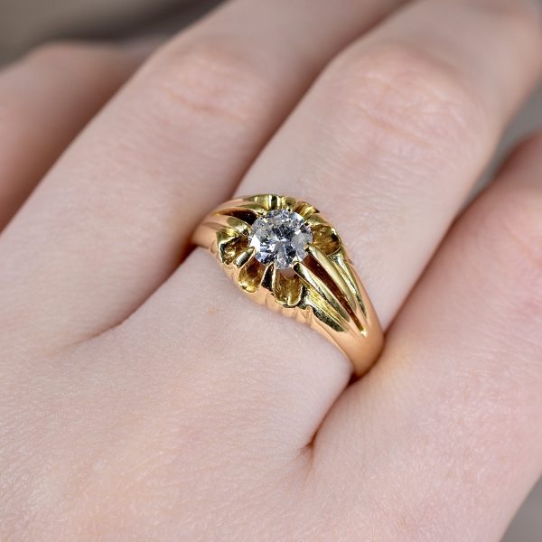 Vintage Gypsy Set 0.60ct Diamond Ring