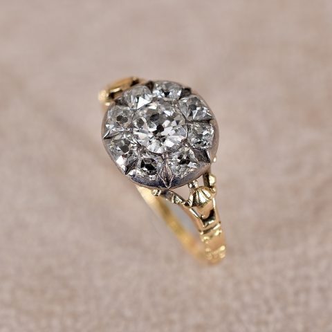 Georgian Old Mine Diamond Cluster Ring