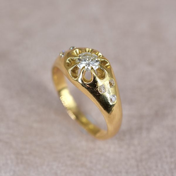 Vintage Gypsy Set 0.55ct Diamond Ring