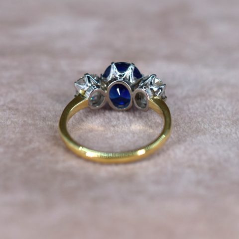 Oval Sapphire & Diamond Trilogy