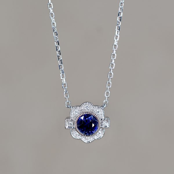Sapphire & Diamond Deco Necklace