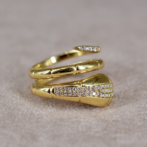 Pavé Diamond Snake Ring