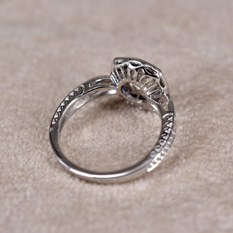 Oval Diamond & Sapphire Target Ring