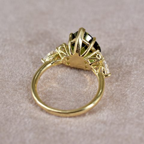 Green Tourmaline & Diamond Ring