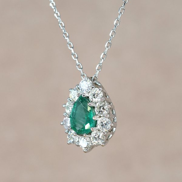 Emerald & Diamond Cluster Necklace