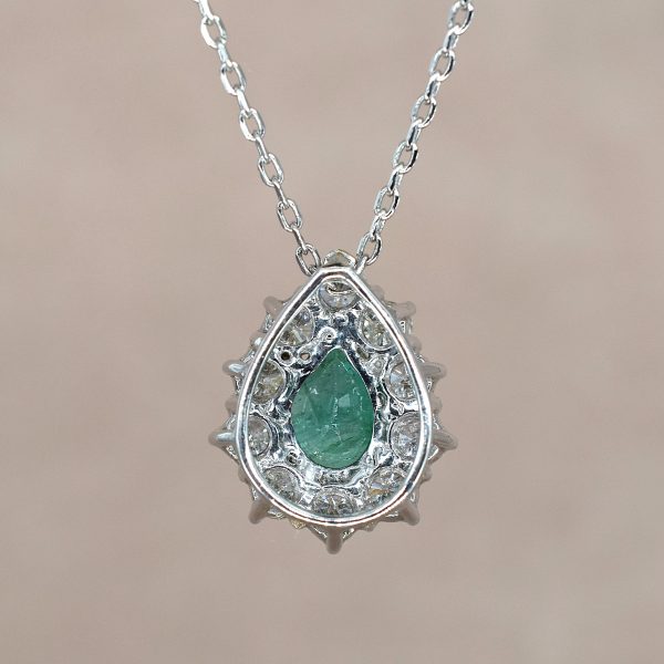 Emerald & Diamond Cluster Necklace