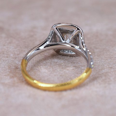 Fancy Old Cut Diamond Double Halo Ring