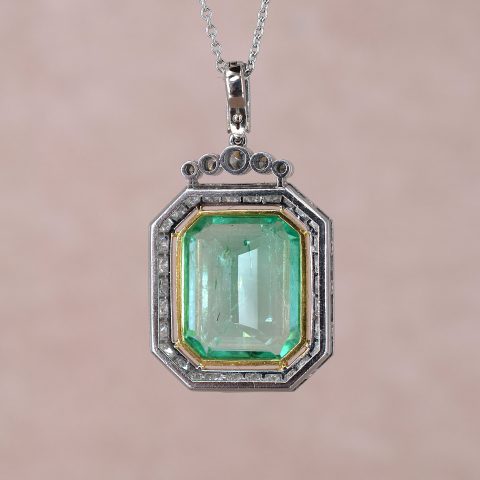 Emerald & Diamond Necklace