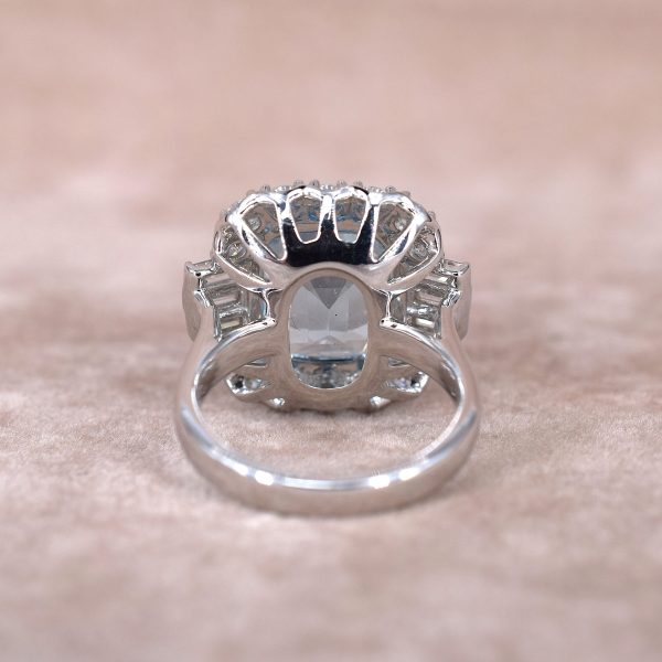 Aquamarine & Diamond Halo Ring