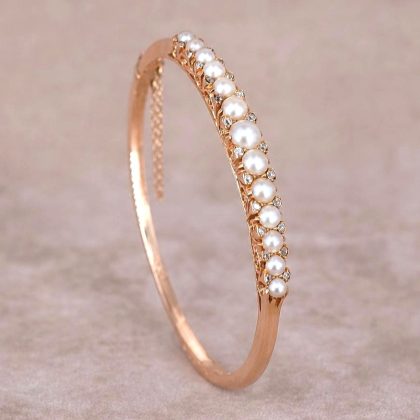Pearl & Diamond Bangle