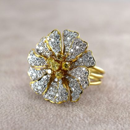 Diamond Flower Dress Ring