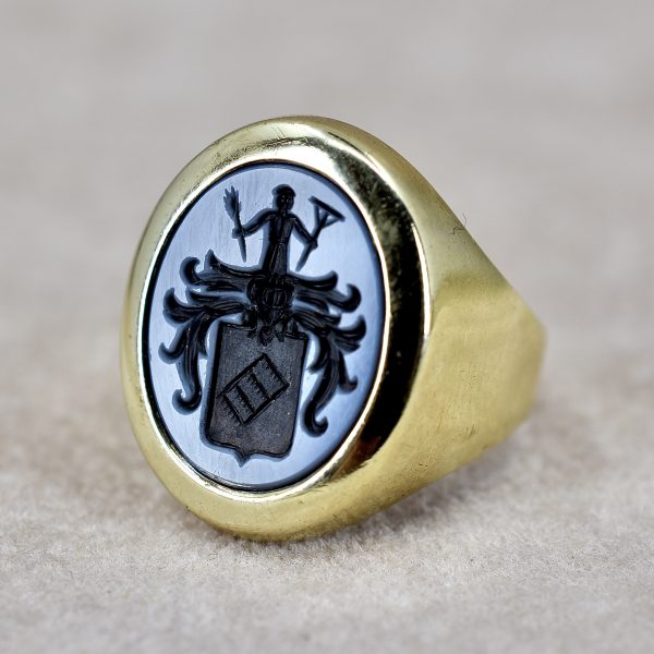 Vintage Seal Engraved Signet Ring