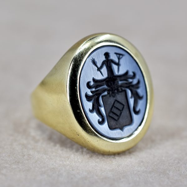 Vintage Seal Engraved Signet Ring
