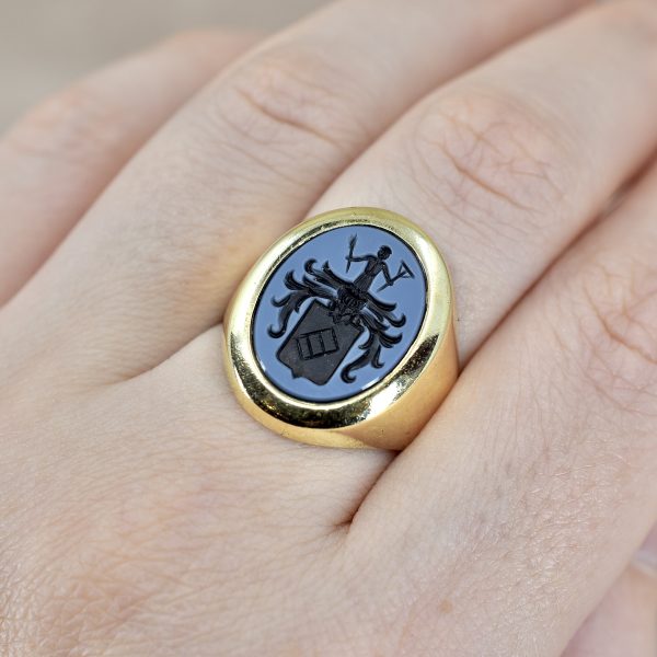Vintage Seal Engraved Signet Ring