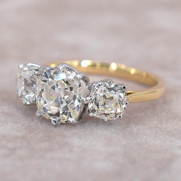 Remounted Old Mine 3.56ct Diamond Trilogy