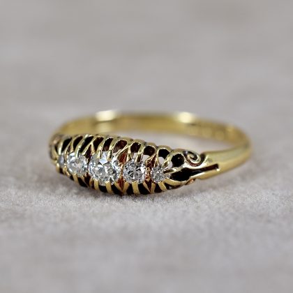 Antique Old Euro Five Stone Ring