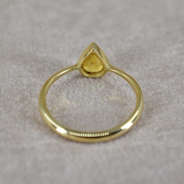 Pear Cut Yellow Sapphire Ring