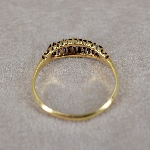 Antique Old Euro Five Stone Ring