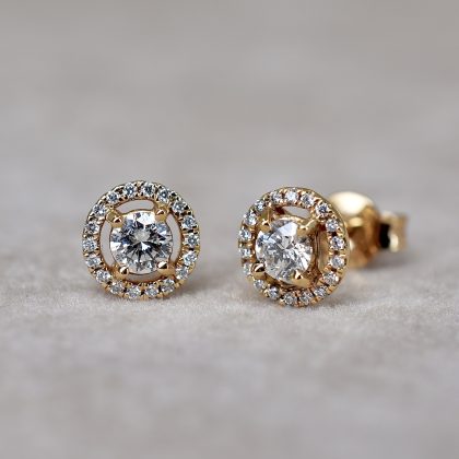 Halo Diamond Stud Earrings