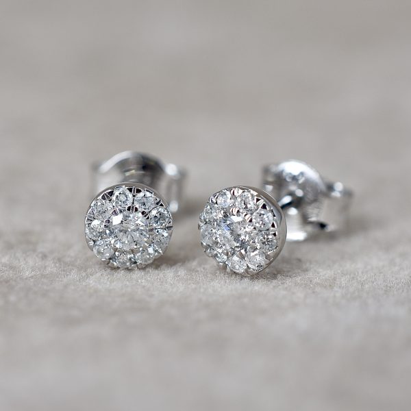 Halo Diamond Stud Earrings