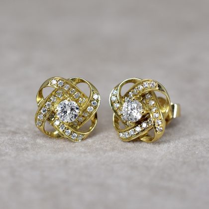 Entwined Diamond Stud Earrings