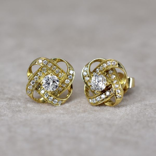 Entwined Diamond Stud Earrings
