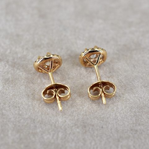 Halo Diamond Stud Earrings