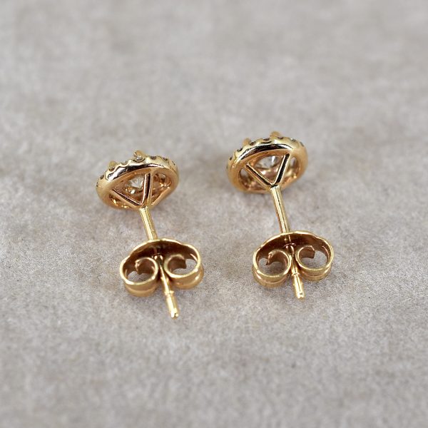 Halo Diamond Stud Earrings