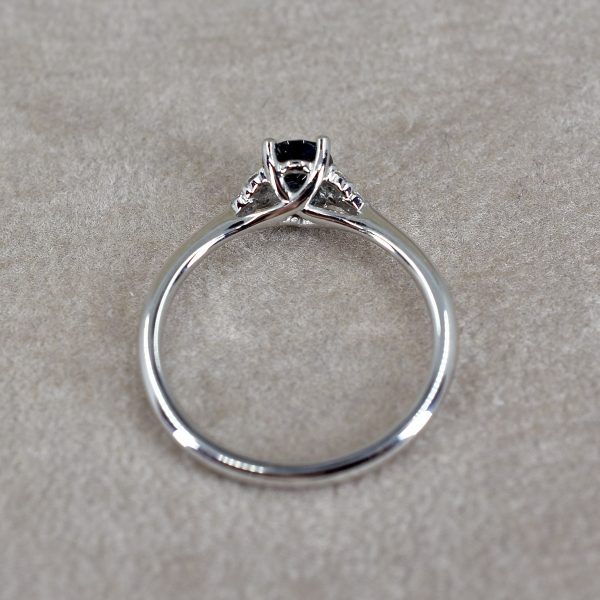Teal Sapphire & Diamond Trefoil Ring