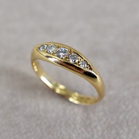 Antique Old Euro Diamond Boat Ring