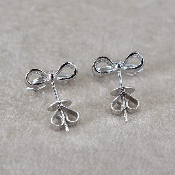 Bow Diamond Stud Earrings